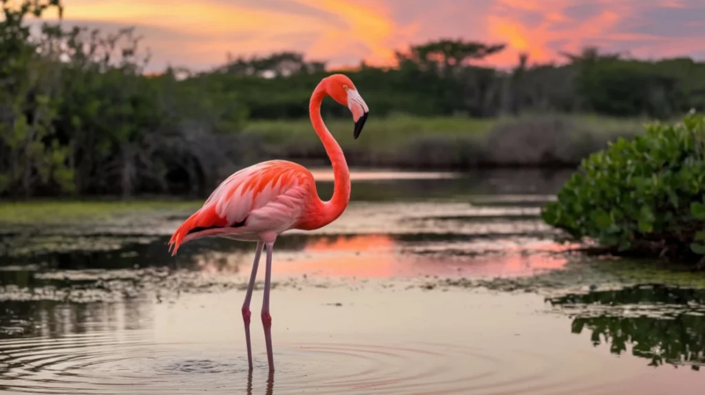 Imagem destacada do Blog das Aves de um Flamingo.